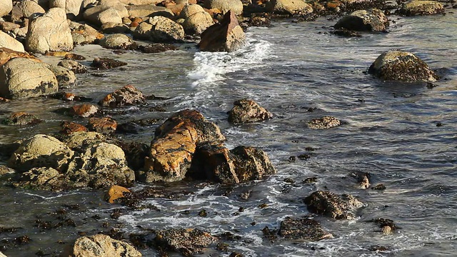 海浪和岩石滩视频素材