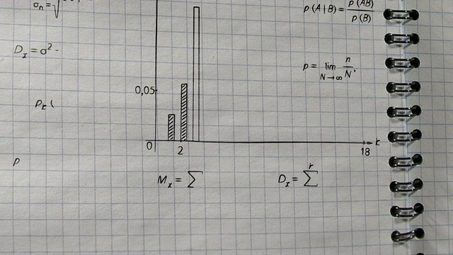 数学物理公式上的平方练习本飞行相机视频素材