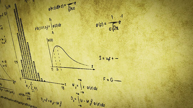 数学物理公式在旧的纸上平移循环视频素材