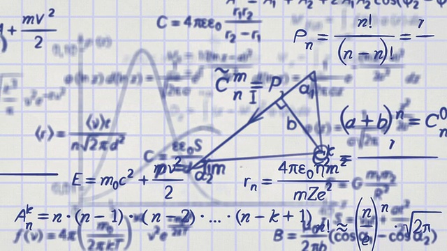 数学物理公式的平方纸环视频素材