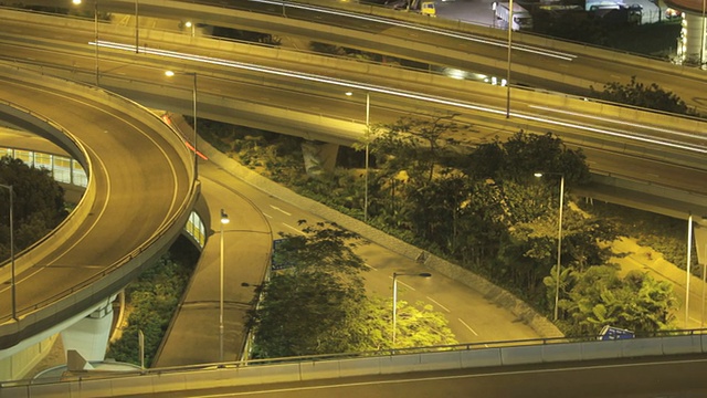 香港晚上非常繁忙的高速公路时间流逝视频素材