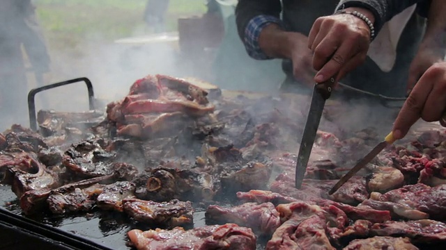 牛排和其他烤肉视频素材