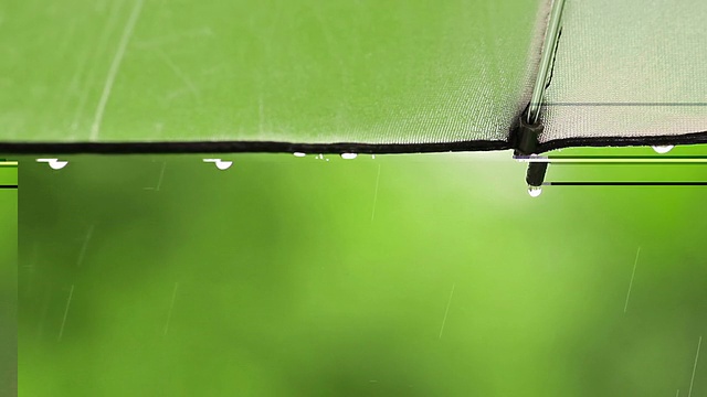 雨滴落在伞上视频素材