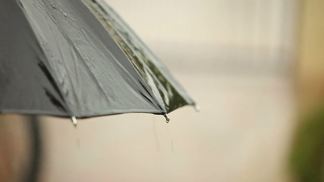 伞形伞上的雨(实时高清)视频素材