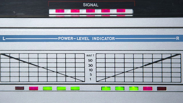 老立体声与音频电平指示器HD视频素材