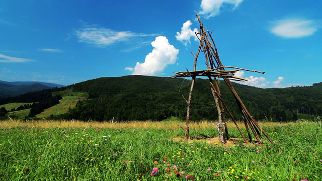 夏天的风景。间隔拍摄视频素材