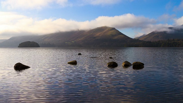 英国Derwentwater湖上涟漪的时间流逝视频素材