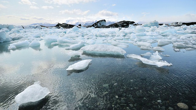 Jökulsárlón泻湖的时间流逝视频素材