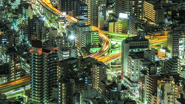 东京夜景的平移时间视频素材