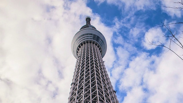 东京天空树上空的云层时间流逝视频下载