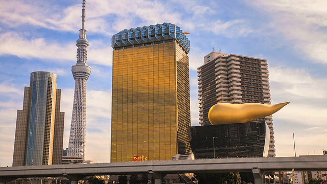 东京天空树和天际线的时间流逝视频素材