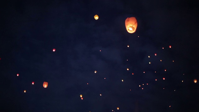 天空灯笼视频素材