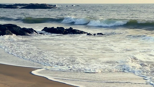 美丽的海景。自然的成分。视频素材