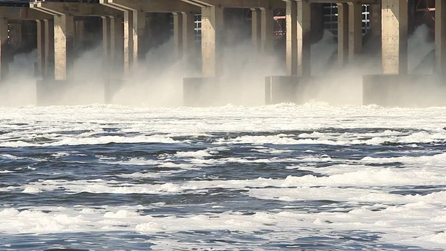 重置河上水电站的水视频素材