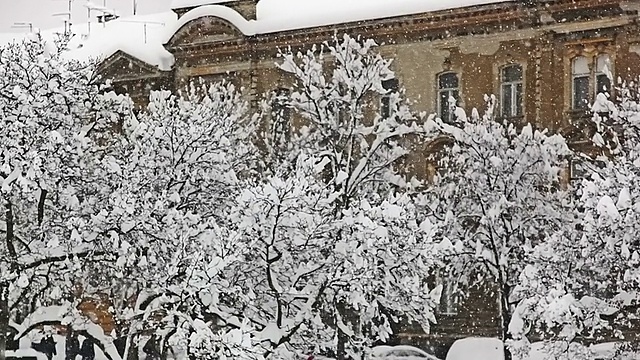 萨格勒布下大雪视频素材