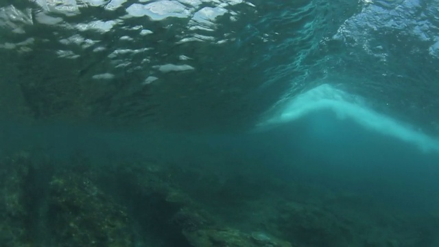 海浪后的水下冲浪者视频素材