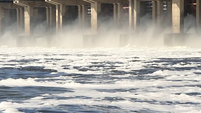 重置河上水电站的水视频素材