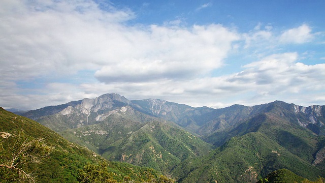 美丽的山脉全景，时光流逝视频素材