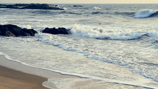 美丽的海景。自然的成分。视频素材