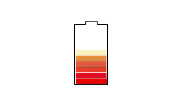 耗尽电池淡出。包括α。视频素材