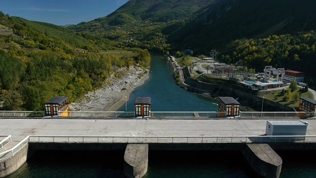 水电厂鸟瞰图视频素材