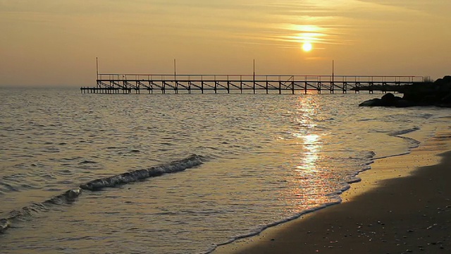 夕阳海景视频素材