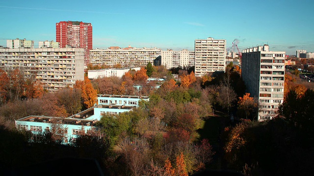 住宅和居住地点在莫斯科俄罗斯-时间流逝视频素材