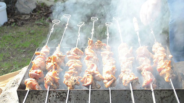 鲜肉烘烤特写视频素材