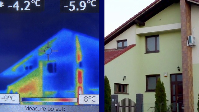 热成像红外摄像机检测建筑物的热损失视频下载