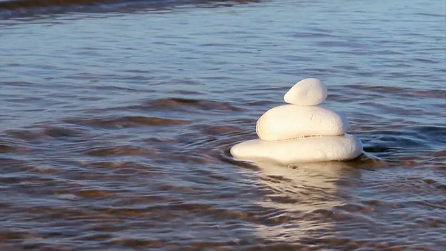 禅宗风格的大理石和海浪视频下载