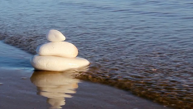 禅宗风格的大理石和海浪视频素材