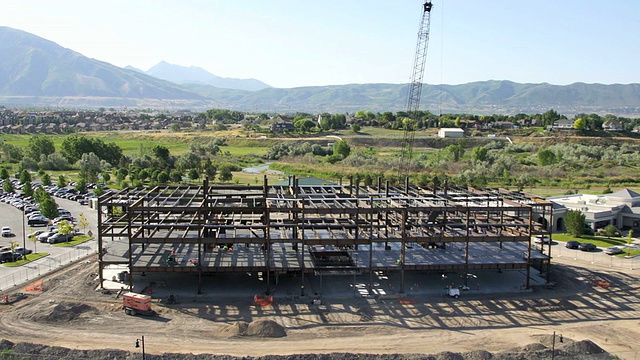 建筑工地视野开阔。视频下载