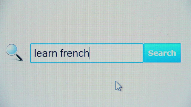学习法语-浏览器搜索查询，互联网网页视频素材