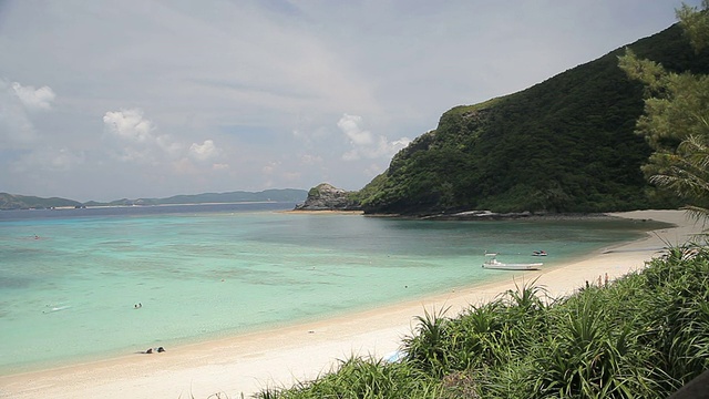 大海中的泻湖全景视频素材