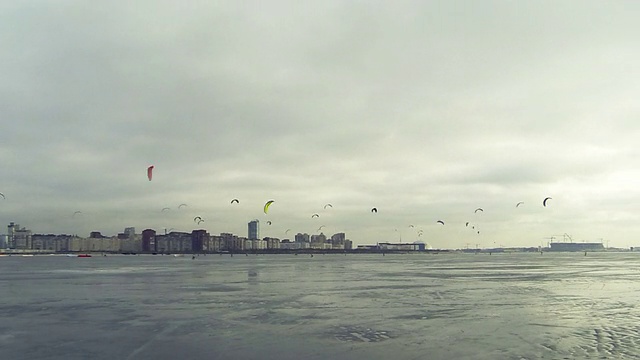 在空中放雪视频素材