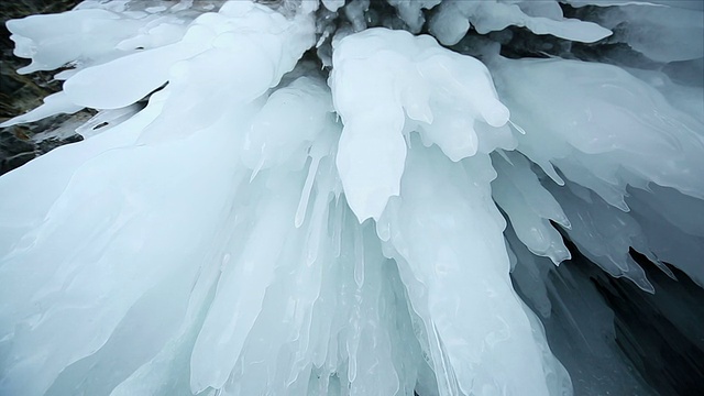 悬挂冰柱全景图视频素材