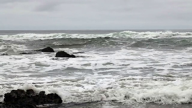 北加州海滩海浪多云的第2天视频素材