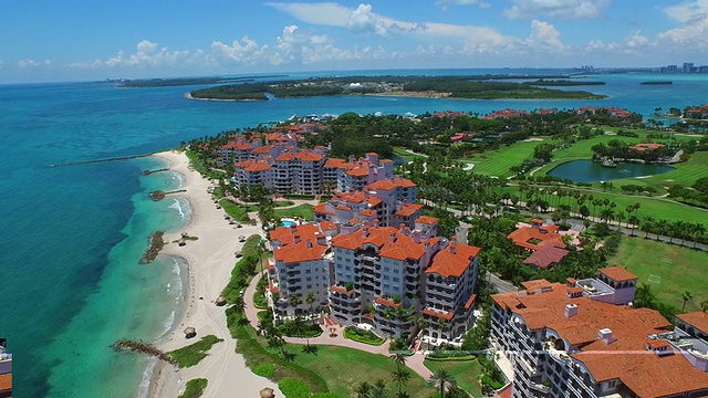 航拍视频Fisher Island 4k视频素材