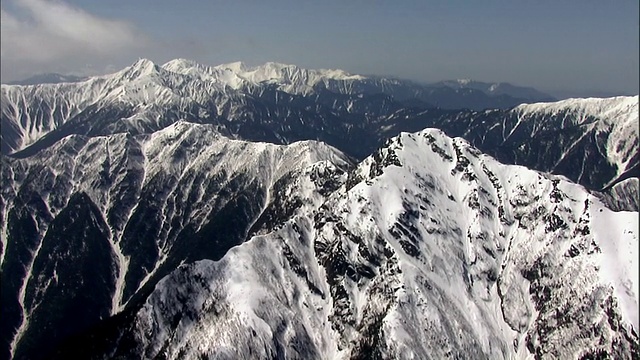 空中的kitadake山和周围的山脉视频素材