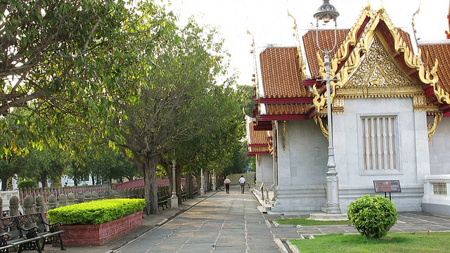 曼谷大理石寺庙宁静的景色视频素材