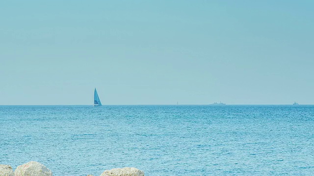 海上的帆船，时光流逝视频素材