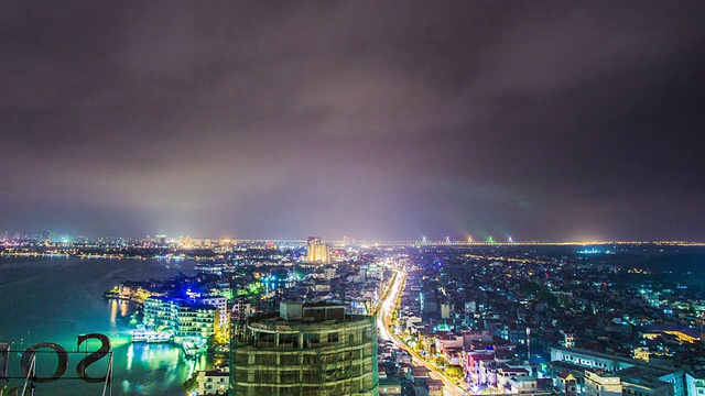 时间流逝——越南河内的夜景视频素材