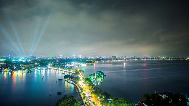 时间流逝——越南河内的夜景视频素材