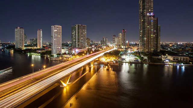 曼谷泰国夜间时间流逝视频素材