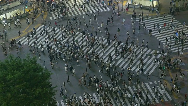 日本东京著名的涉谷十字路口视频素材