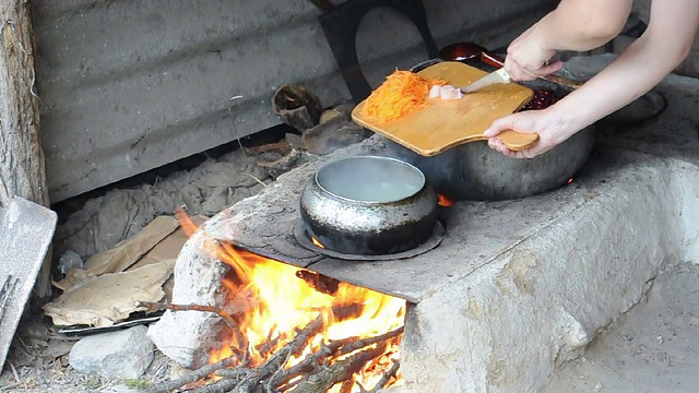 乡村烧饭视频素材