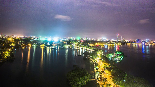 时间流逝——越南河内的夜景视频素材