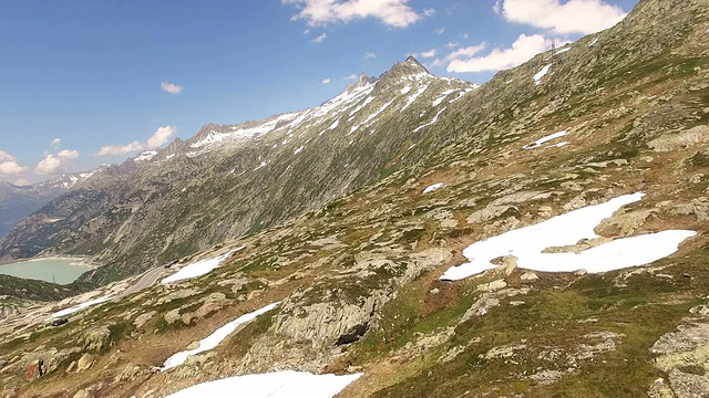 鸟瞰图的落基山景观，Grimselpass，瑞士视频素材