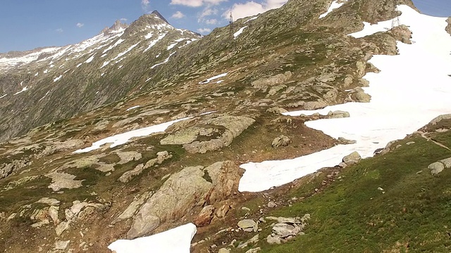 鸟瞰图的落基山景观，Grimselpass，瑞士视频素材