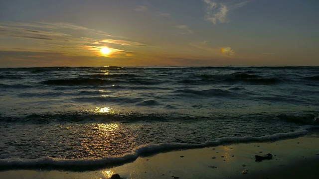 波罗的海海滩的日落视频素材